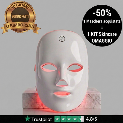 Maschera Viso LED a 7 colori per una pelle senza imperfezioni in poche settimane.